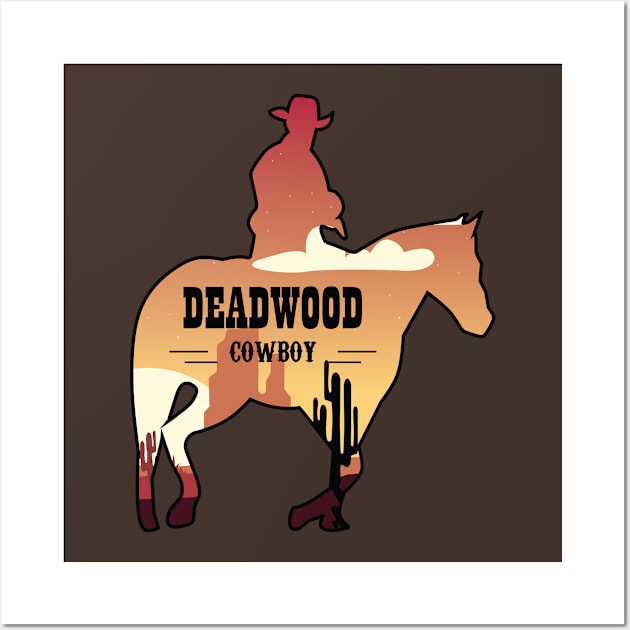 Cowboy silhouette of deadwood south dakota Wall Art by Donut lover